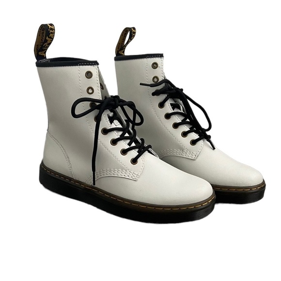New Dr. Martens Zavala Combat Lace Up Boot White size 10 Platform chunky - Picture 2 of 11